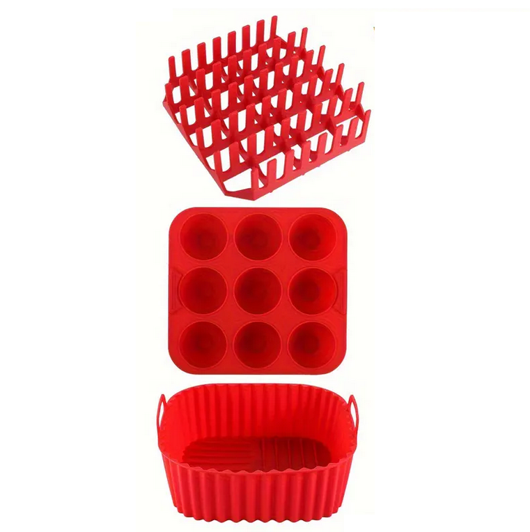 Аксесуари для аерофритюрниці набір з 3 штук SAM-T3 червоний 18см, фото 1