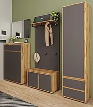Комплект меблів в передпокій Нітро Софт сірий графіт/вотан Сокме