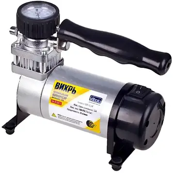 Автомобільний компресор 100psi/12Amp/35л/прикур.+перехідник "Вихор" КА-В12072