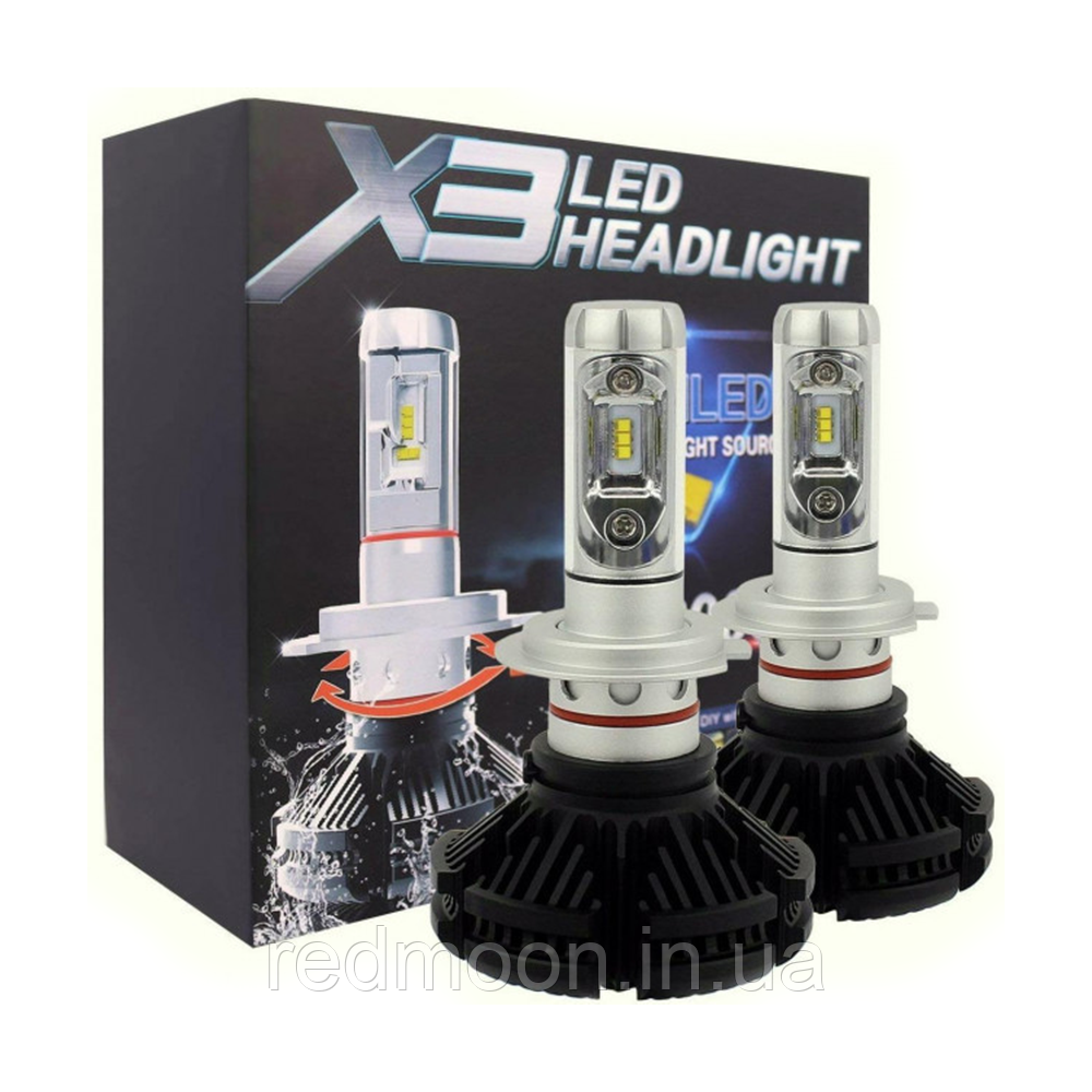 Комплект автомобільних LED ламп, 2 шт, X3-H11 / Автомобільні світлодіодні лампи / Лампи для автомобіля, фото 1