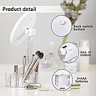 Дзеркало з LED-підсвіткою і підзаряджанням через USB EL-1254/Дзеркало органайзер з підсвіткою, фото 5