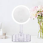 Дзеркало з LED-підсвіткою і підзаряджанням через USB EL-1254/Дзеркало органайзер з підсвіткою, фото 9