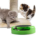 Інтерактивна іграшка для кота "Злови мишку" з кігтеточкою, Зелена / Котяча іграшка з кігтедралкою, фото 8