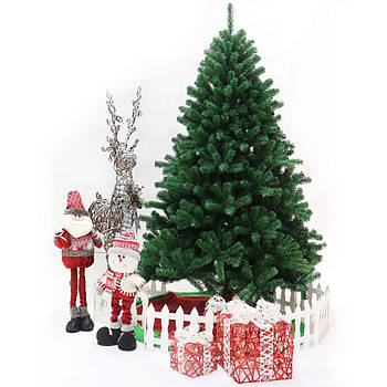 Штучна ялинка "Карпатська" 1,3 м із підставкою Зелена, розбірна / Новорічна пишна ялинка