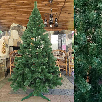 Штучна ялинка "Карпатська" 2,2 м із підставкою Зелена, розбірна / Новорічна пишна ялинка