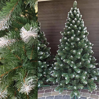 Штучна ялинка "Снігова королева" 1,30 м з білими кінчиками та підставкою / Новорічна ялинка зі снігом