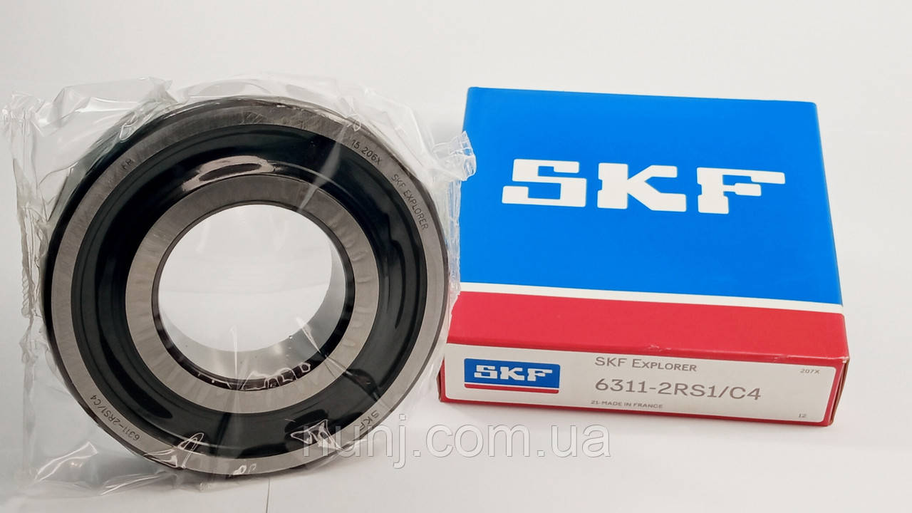 Підшипник 6311-2RS1-C4 SKF (80-180311) розміри: 55*120*29 кульковий радіальний закритий, фото 1
