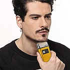 Електробритва шейвер VGR V-357 з USB та LED дисплеєм, Жовта / Акумуляторна бездротова чоловіча бритва, фото 7