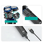 Чоловіча акумуляторна електробритва (800 мАг, 5Вт) VGR V-325 / Роторна бритва для сухого та вологого гоління, фото 8