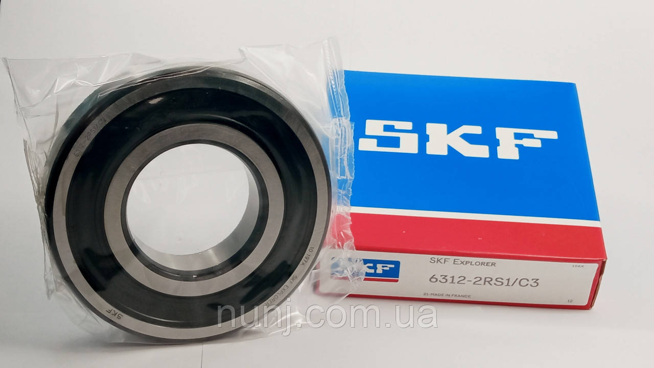 Підшипник 6312-2RS-C3 SKF (70-180312) розміри: 60*130*31 кульковий радіальний закритий, фото 1