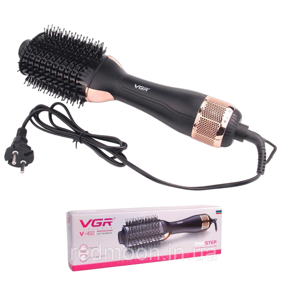 Фен-гребінець 1000Вт, VGR V-492 / Фен щітка для укладання та завивки волосся / Фен для волосся, фото 1