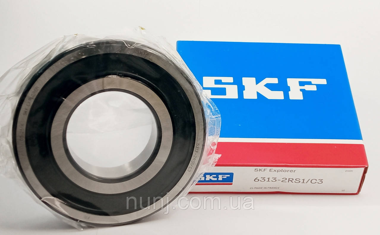 Підшипник 6313-2RS-C3 SKF (70-180313) розміри: 65*140*33 кульковий радіальний закритий, фото 1