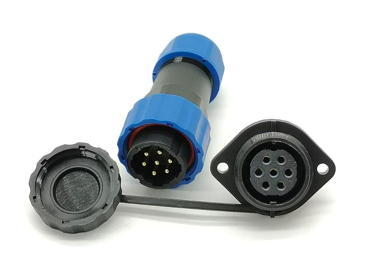 Герметичний роз'єм з овальним фланцем SP-13 7 pin IP-68, фото 1