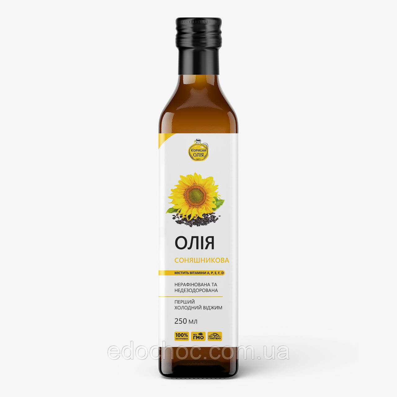 Соняшникова олія першого холодного віджиму, ТМ "Корисна олія" 250 мл, фото 1