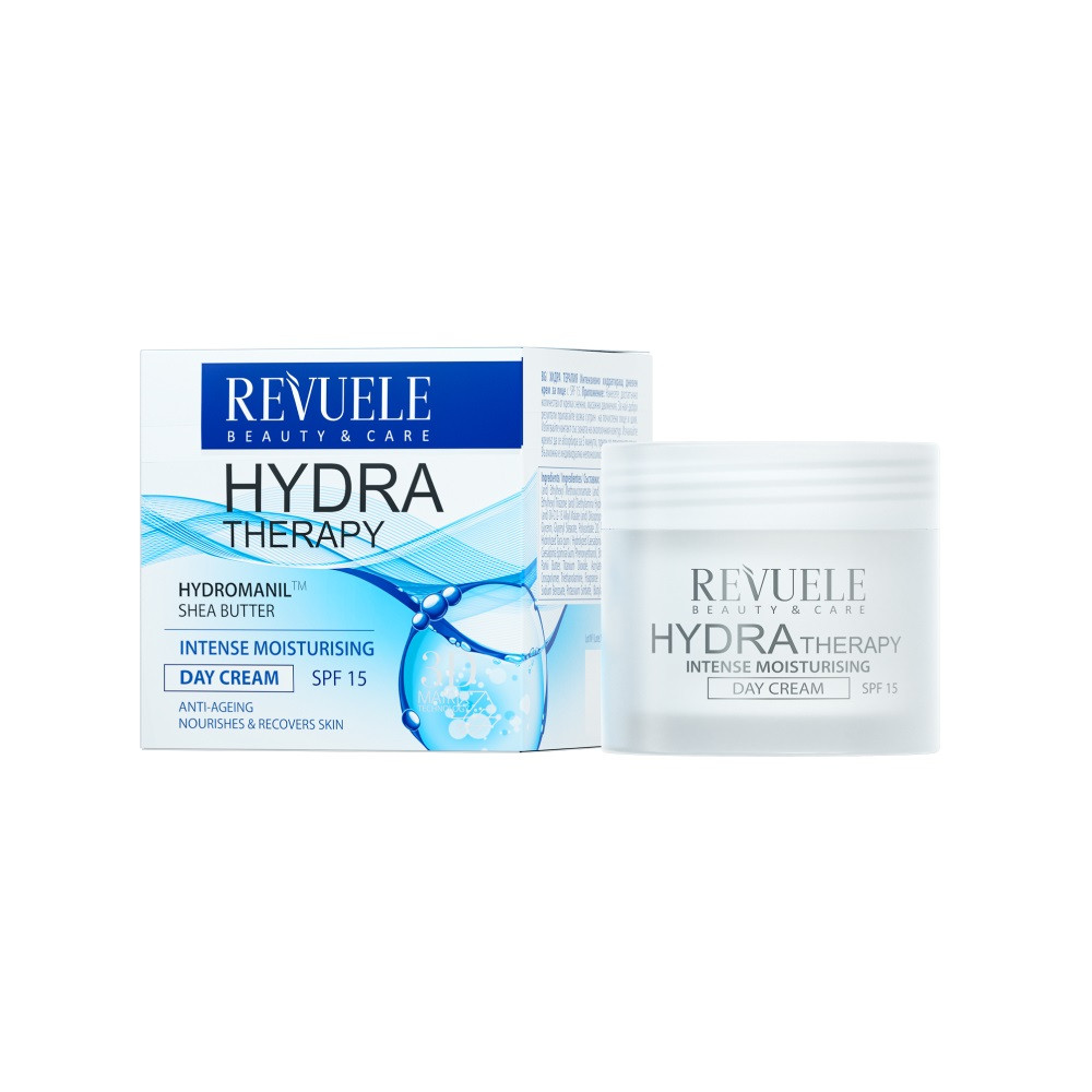 Зволожуючий денний крем для обличчя Revuele Hydra Therapy Intense Moisturising Day Cream SPF 15 50 мл, фото 1