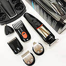 Багатофункціональний тример для стрижки волосся і бороди Geemy GM-853, Професійний тример з насадками VX-47, фото 2