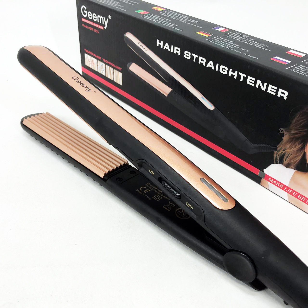 Праска гофре плойка для укладання Gemei GM-2955W, Гофре плойка праска для волосся Щипці волосся AO-57, фото 1