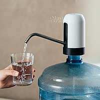 Помпа для води автоматична акумуляторна на бутель 10 л, 11 л, 18.9 л Біла AW-001-White