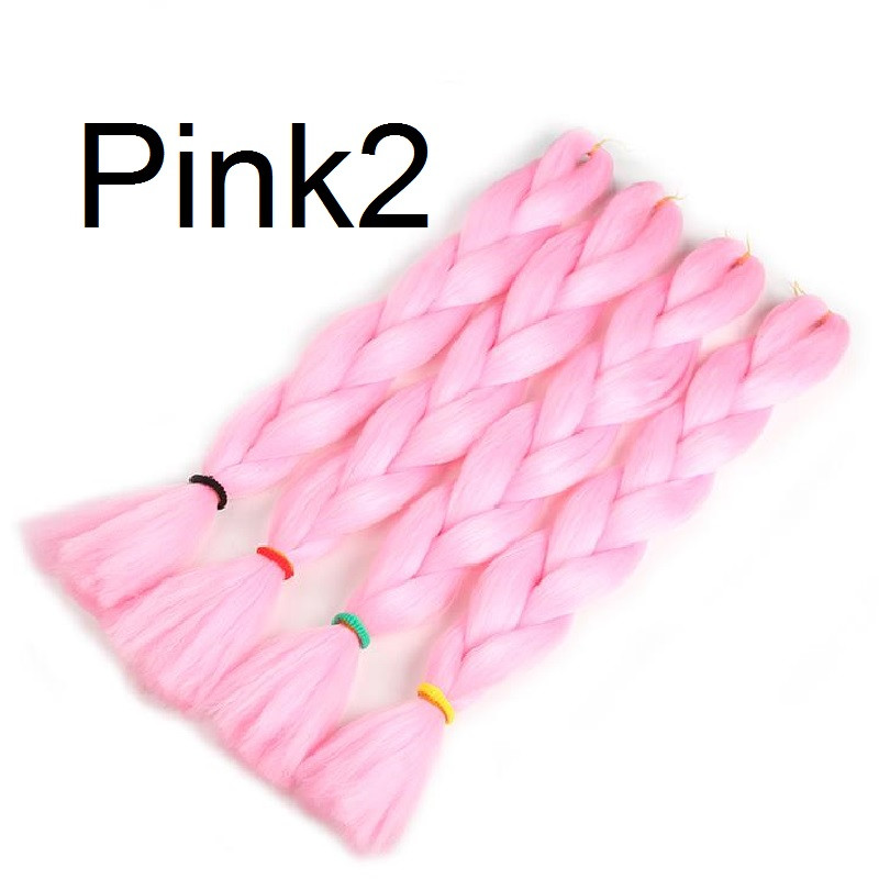Канекалон світло-рожевий Pink2 60см 100г термостійкий однотонний Jumbo коса для плетіння афро кіски дред брейдів