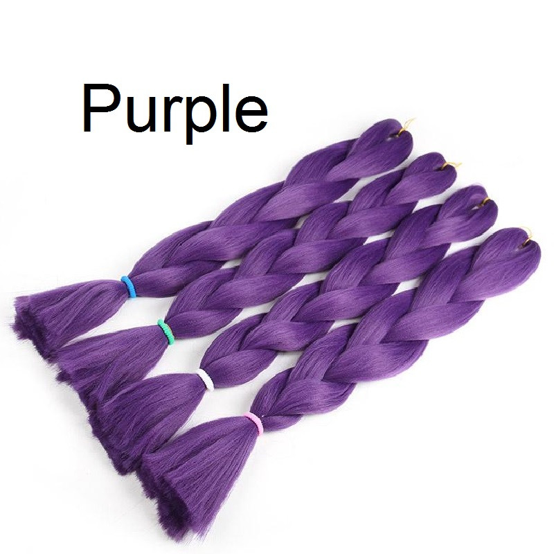 Канекалон фіолетовий Purple 60см 100г термостійкий однотонний Jumbo коса для плетіння афро кіски дред брейдів
