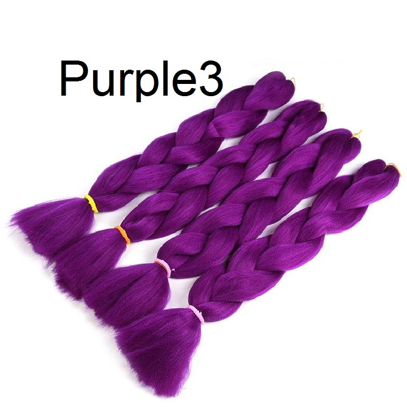 Канекалон бузковий сливовий Purple3 60см 100г термостійкий однотонний Jumbo коса для плетіння афро кіски дред брейдів