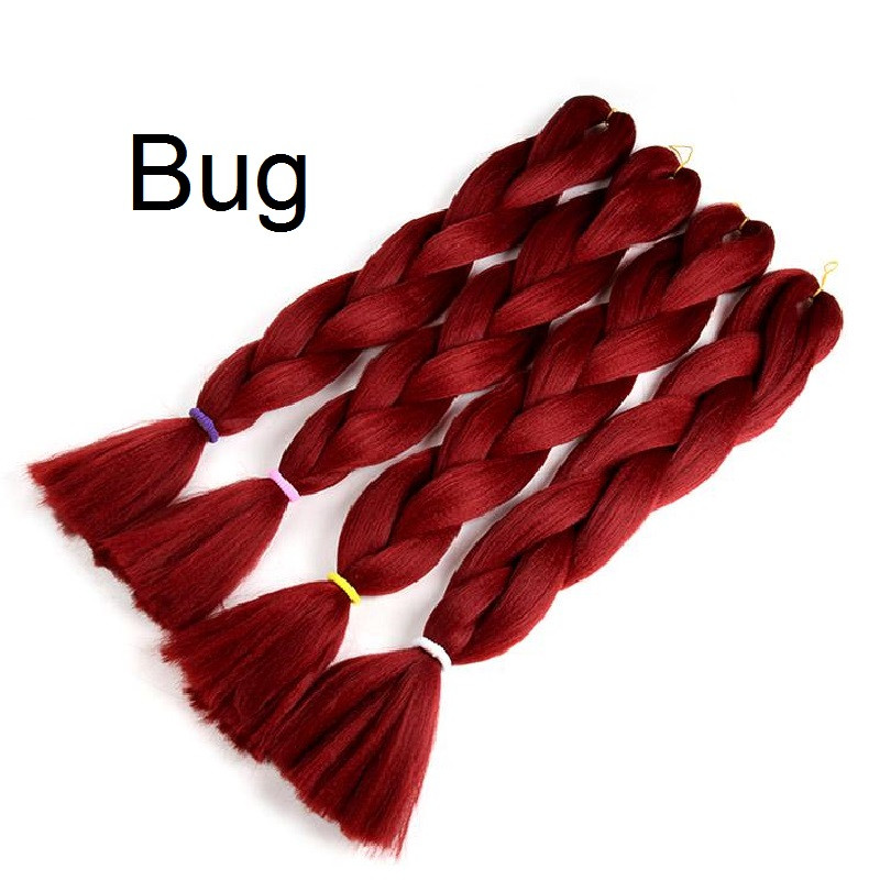 Канекалон бордовий Bug 60см 100г термостійкий однотонний Jumbo коса для плетіння афро кіски дред брейдів