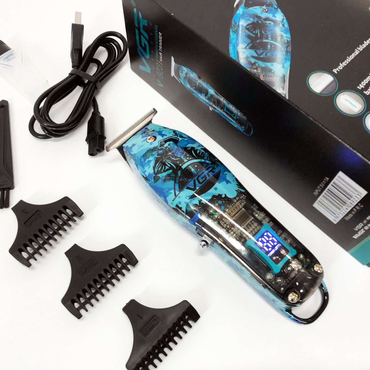 Професійна машинка для стрижки волосся з насадками VGR V-923, Машинка для стрижки волосся бездротова LX-43, фото 1