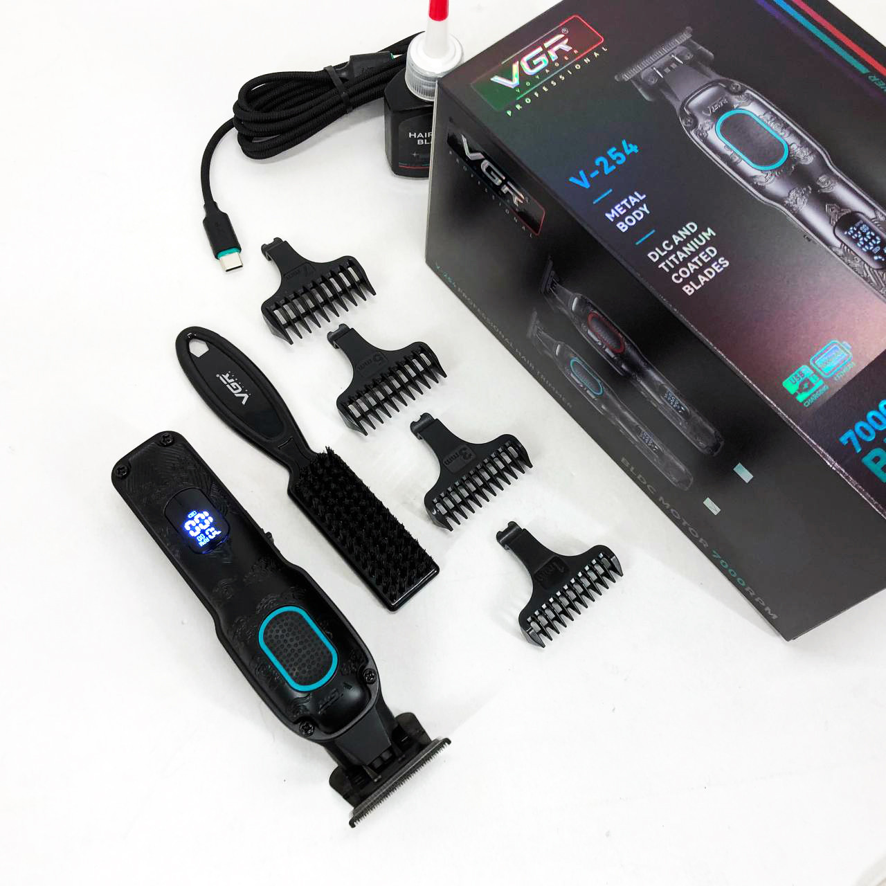 Електрична машинка тример для волосся і бороди, Машинка для стрижки посіченого волосся YW-67, фото 1