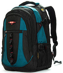 Рюкзак ортопедичний шкільний зелений три відділи хлопчику у 6-11 клас для ноутбука 15" Power in Eavas 317