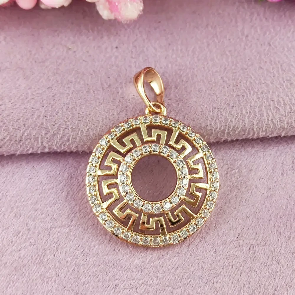 Жіночий кулон Мая з білими каменями медзолото, фото 1