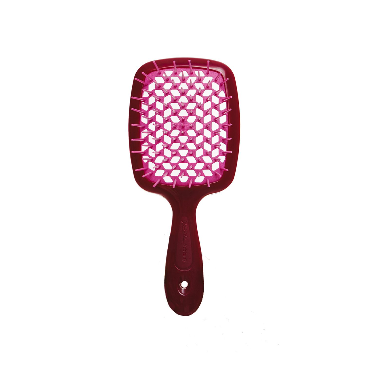 Гребінець для волосся бургунді з рожевим, маленький Janeke Small Superbrush, фото 1