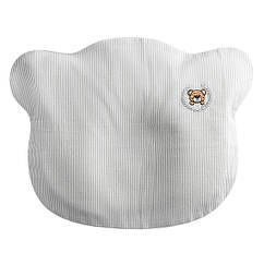 Наволочка на подушку ортопедичну дитячу BabyComfort PAPAELLA 23х30 см бавовна з вишивкою сіра смужка