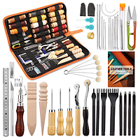 Набір інструментів в пеналі для шиття та ремонту шкіри 1-2, рукоділля зі шкірою