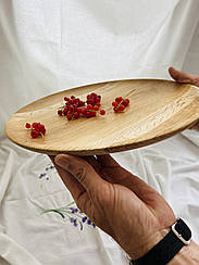 Дубова дошка (тарілка) D35 см з поглибленням