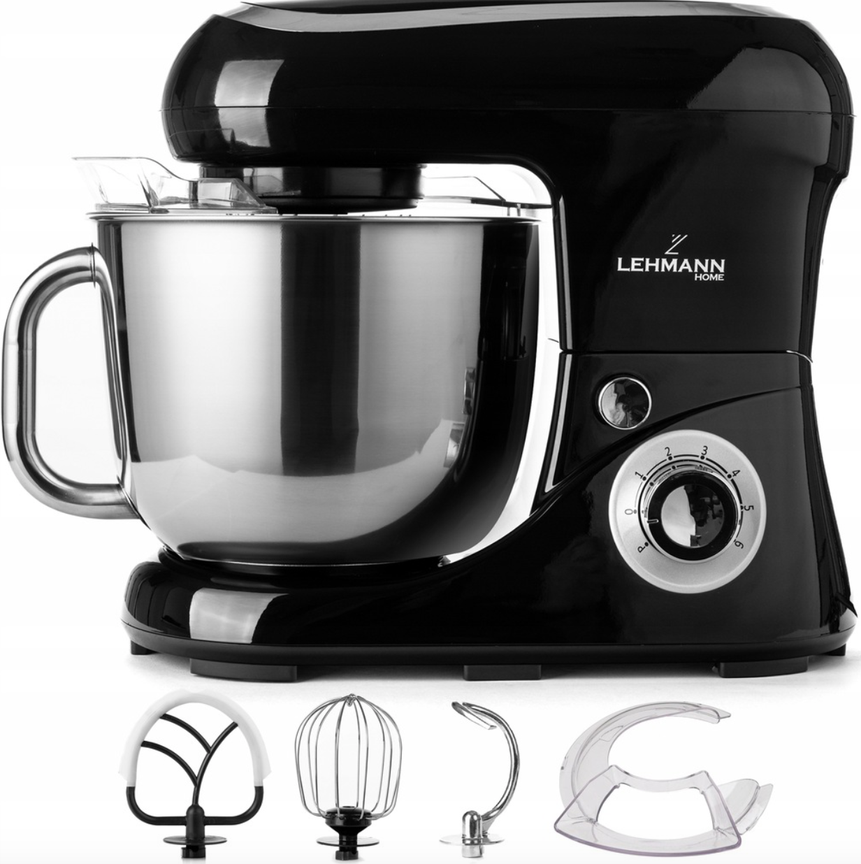 Кухонний планетарний міксер тістоміс із чашею 5 л Lehmann Chervil Black 2200W, фото 1