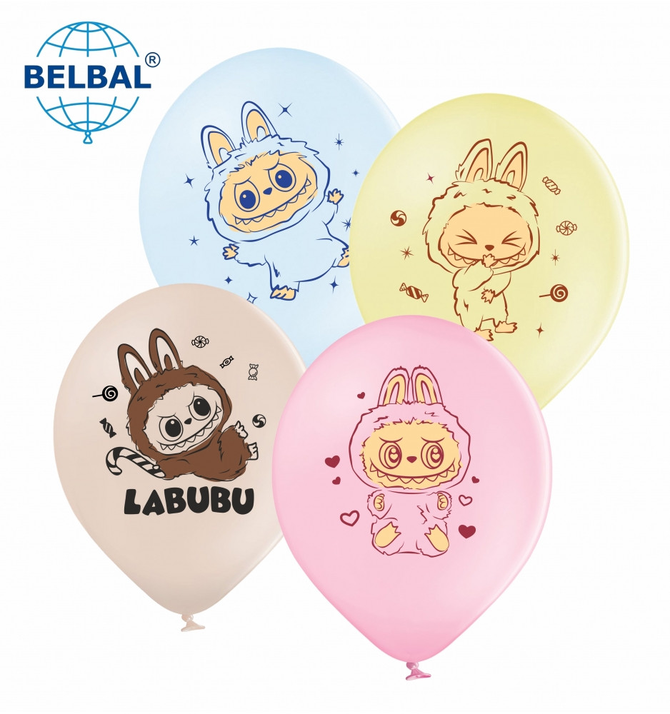 Повітряні кульки Монстрики "Labubu" 25 шт/уп 12" (30 см) ТМ Sharoff