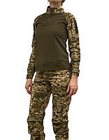 Жіноча тактична військова форма (убакс, штани) піксель стрейч