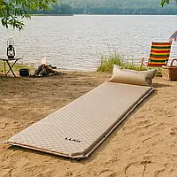 Матрац туристичний самонадувний 1.9×0.65 м з подушкою одномісний + сумка чохол