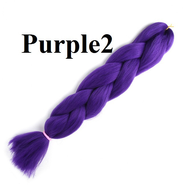 Канекалон фіолетово-синій Purple2 60см 100г термостійкий однотонний Jumbo коса для плетіння афро кіски дред брейдів