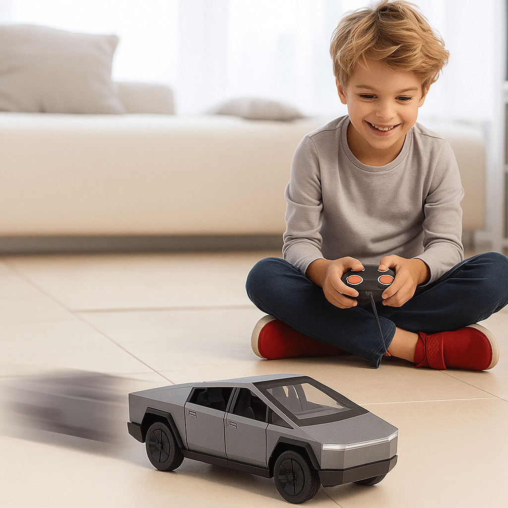 Машинка на радіокеруванні Tesla з підсвічуванням фар, акумулятором і USB-зарядкою, фото 1