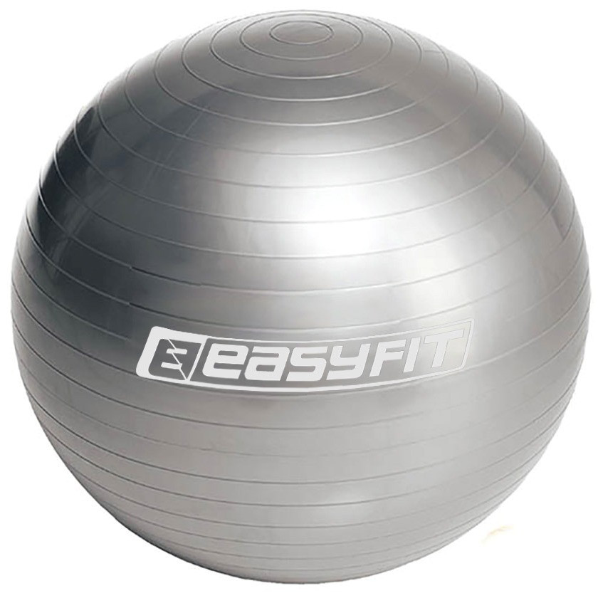М'яч для фітнесу (фітбол) EasyFit EF-3006-GY, Ø55 см, сірий - для зросту 150-160 см, навантаження до 120 кг., фото 1