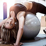 М'яч для фітнесу (фітбол) EasyFit EF-3006-GY, Ø55 см, сірий - для зросту 150-160 см, навантаження до 120 кг., фото 2