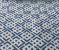 Тканина бязь жатка гофре геометрія синій для постільної білизни