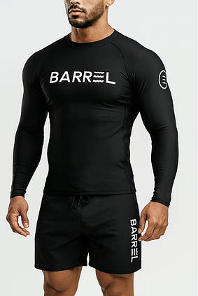 Чоловічий костюм для плавання рашгард та шорти Аквадрайв BARREL чорний