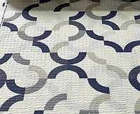 Тканина бязь жатка абстракція синій сірий чорний для постільної білизни