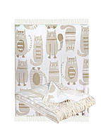 Плед бавовна Бежевий, бавовняний плед Ярослав