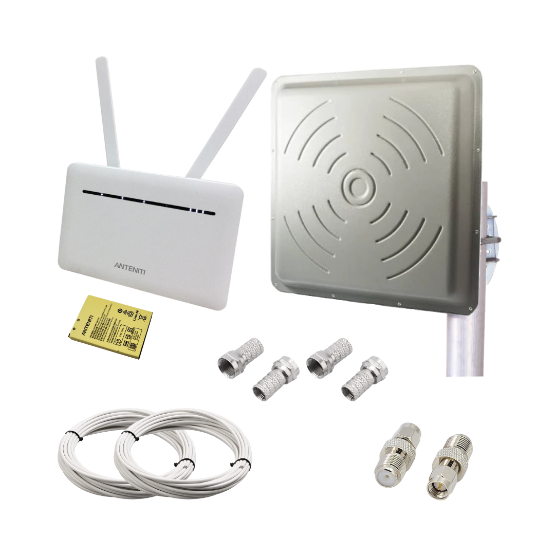4G роутер з акумулятором ANTENITI B535 + антена RNet Premium Mimo 2х24 дб, фото 1
