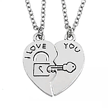 Парні кулони I Love You для двох закоханих дві половинки серця, фото 5