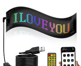 Гнучкий водонепроникний світлодіодний дисплей 59х12 см Type-C Bluetooth YU227