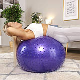 М'яч для фітнесу (фітбол) EasyFit EF-3015-V, Ø65 см, фіолетовий - для зросту 160-180 см, навантаження до 120 кг., фото 7